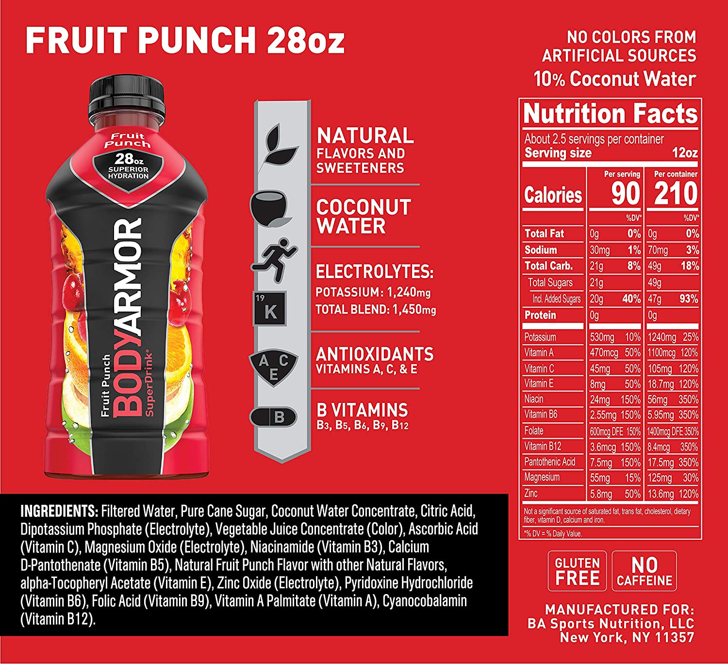 BODYARMOR Sports Drink Sports Beverage, Blackout Berry, Natural Flavors With Vitamins, Potassium-Packed Electrolytes, Perfect For Athletes, 16 Fl Oz (Pack of 12) - Image 2